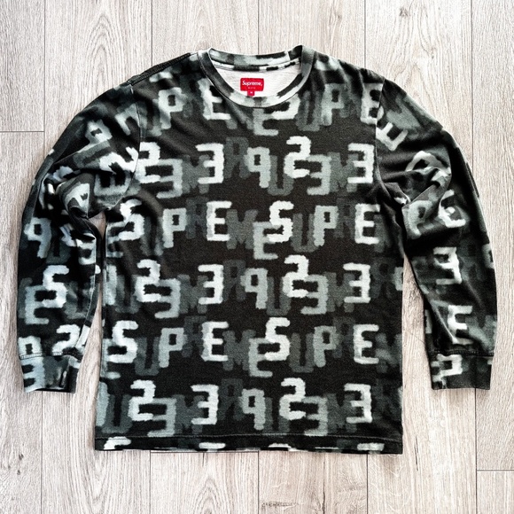 Supreme Letters L/S Top Black Men’s Size Medium Crewneck Long Sleeve Tee SS18 🔥 - Picture 1 of 10